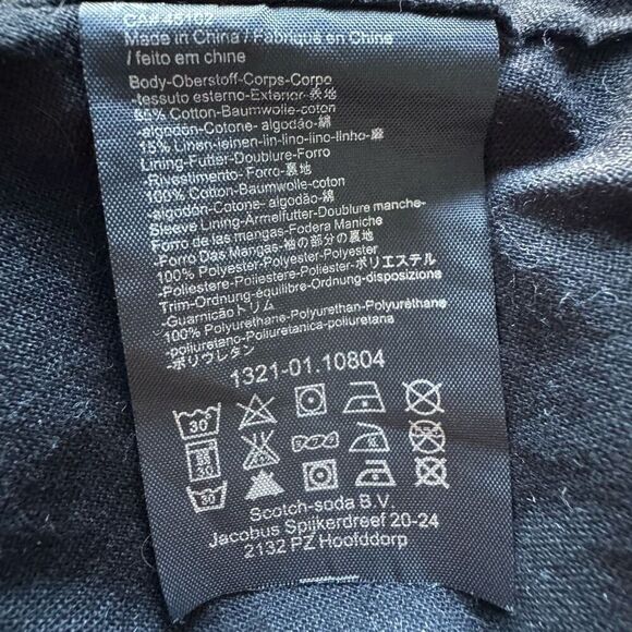 Maison Scott Scotch & Soda Linen Blend Navajo Print Moto Jacket - Picture 12 of 13